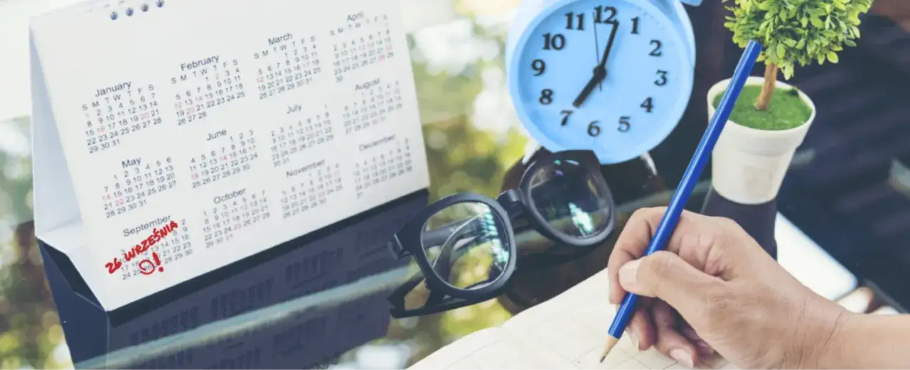 Kalendarz z zaznaczoną datą 30 września
