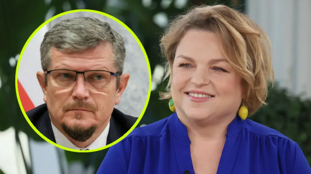 Uśmiechnięta posłanka i mężczyzna w okularach. Czy to początek bosacki romans z posłanka?