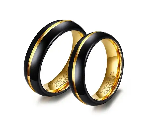 czarne obrączki z wolframu, tytanu, karbonu i ceramiki por&oacute;wnanie