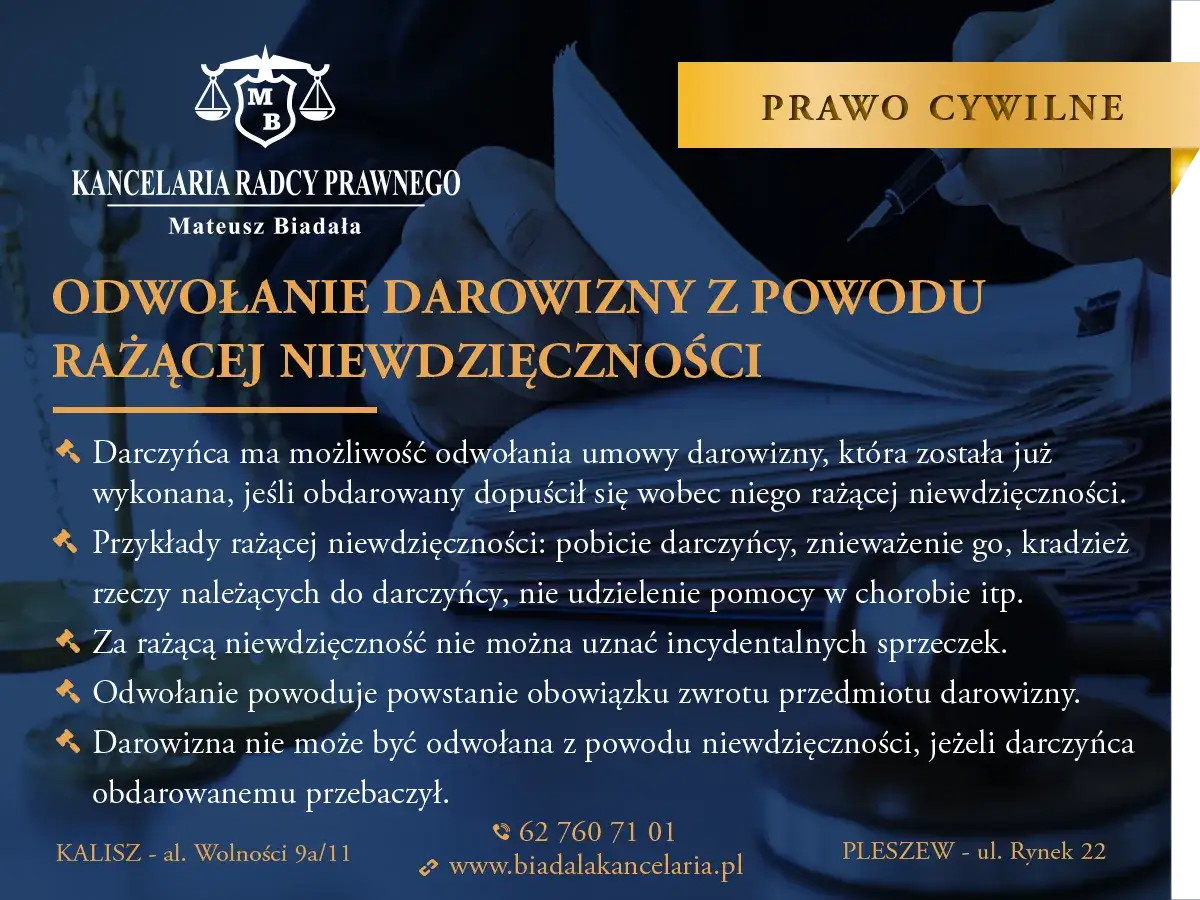 procedura odwołania darowizny sąd