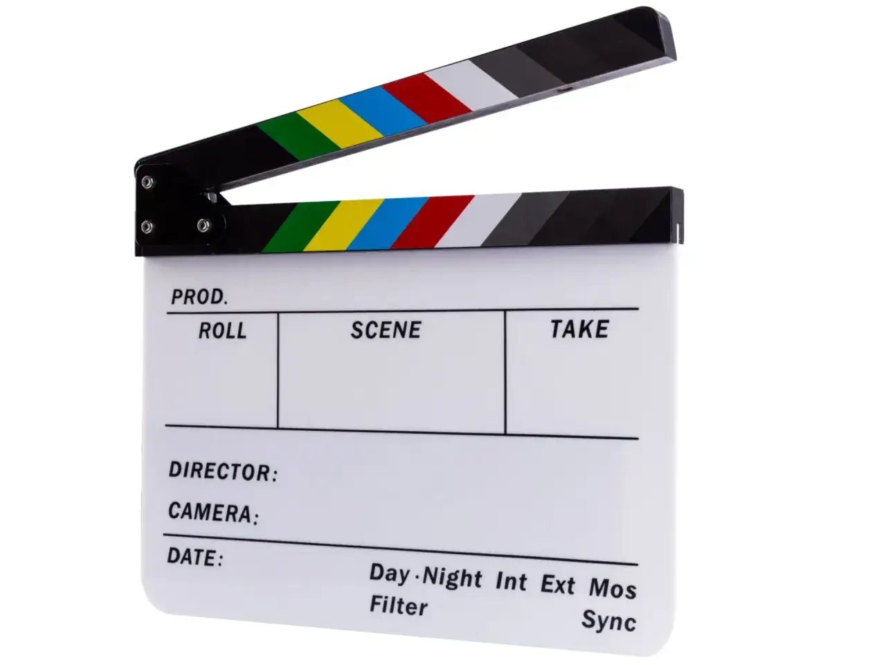 r&oacute;żne rodzaje klaps&oacute;w filmowych drewniany akrylowy