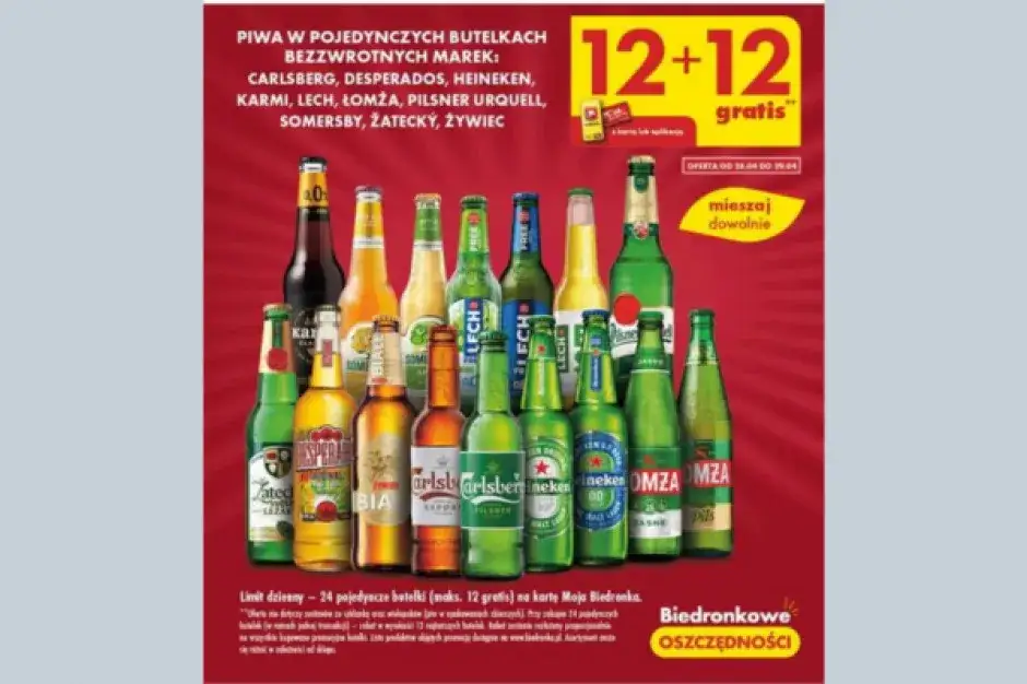 Biedronka promocja piwo 12+12 zasady karta Moja Biedronka