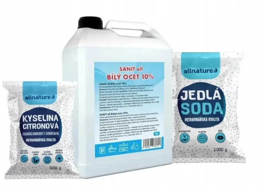 przedmioty do czyszczenia pralki ocet soda kwasek cytrynowy