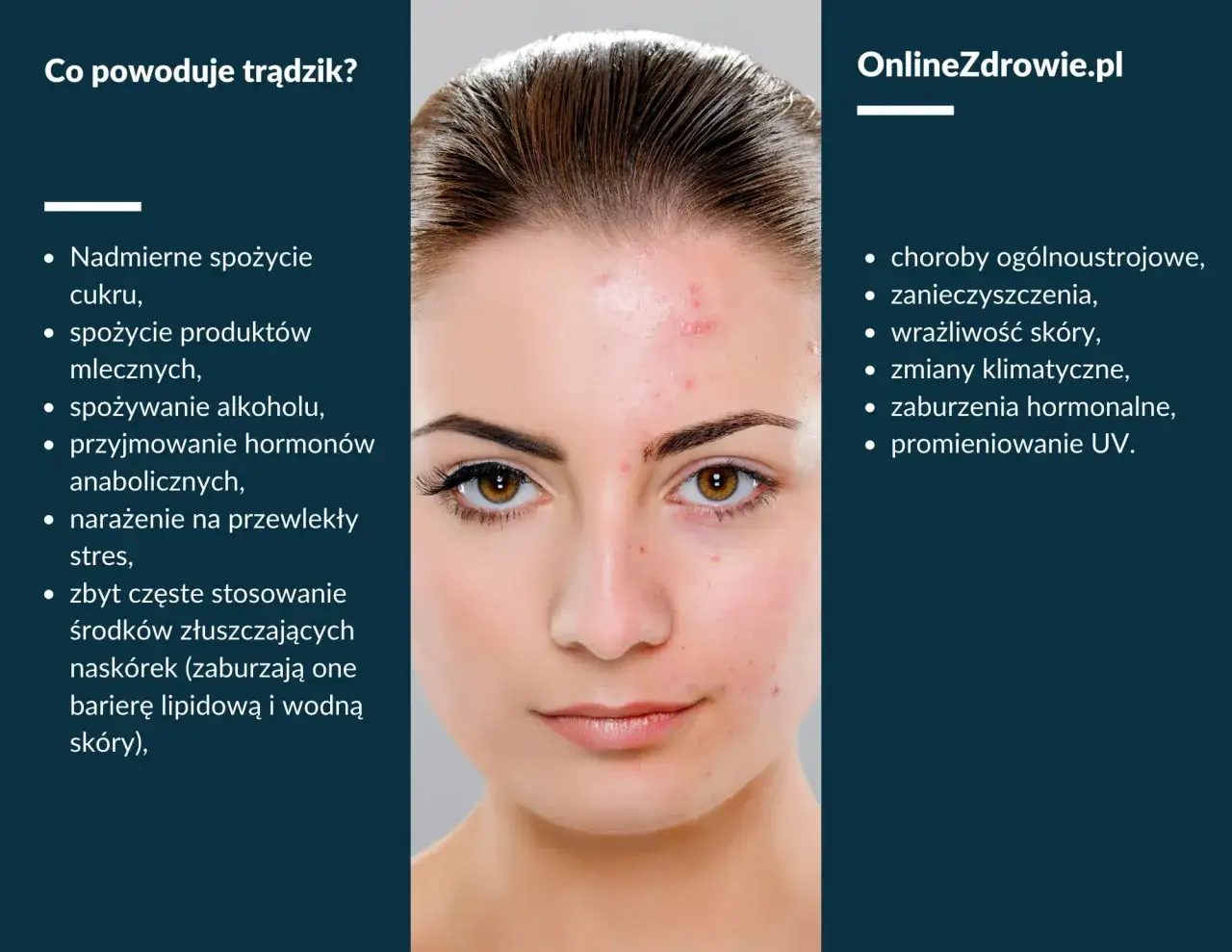 Składniki aktywne na czerwone ślady po pryszczach infografika