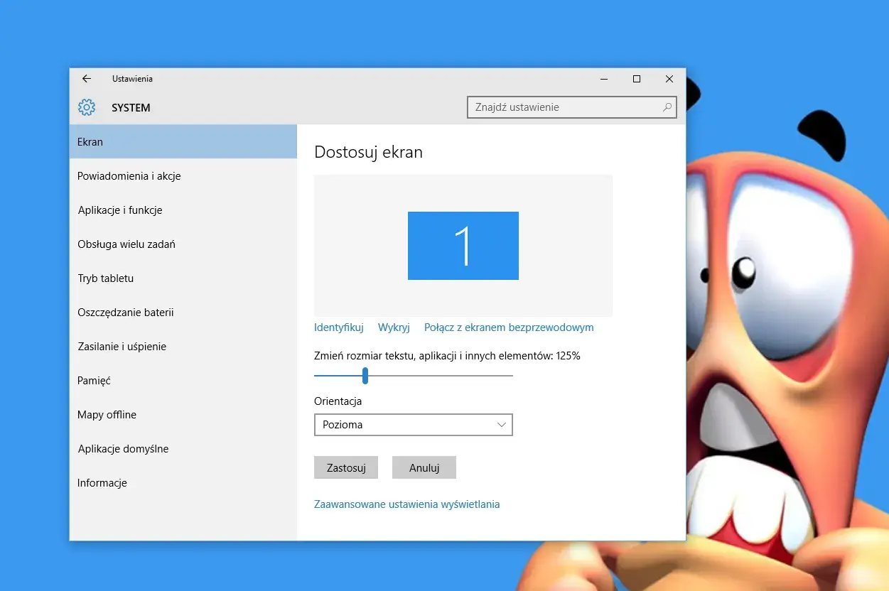 ustawienia skalowania ekranu windows 10 11