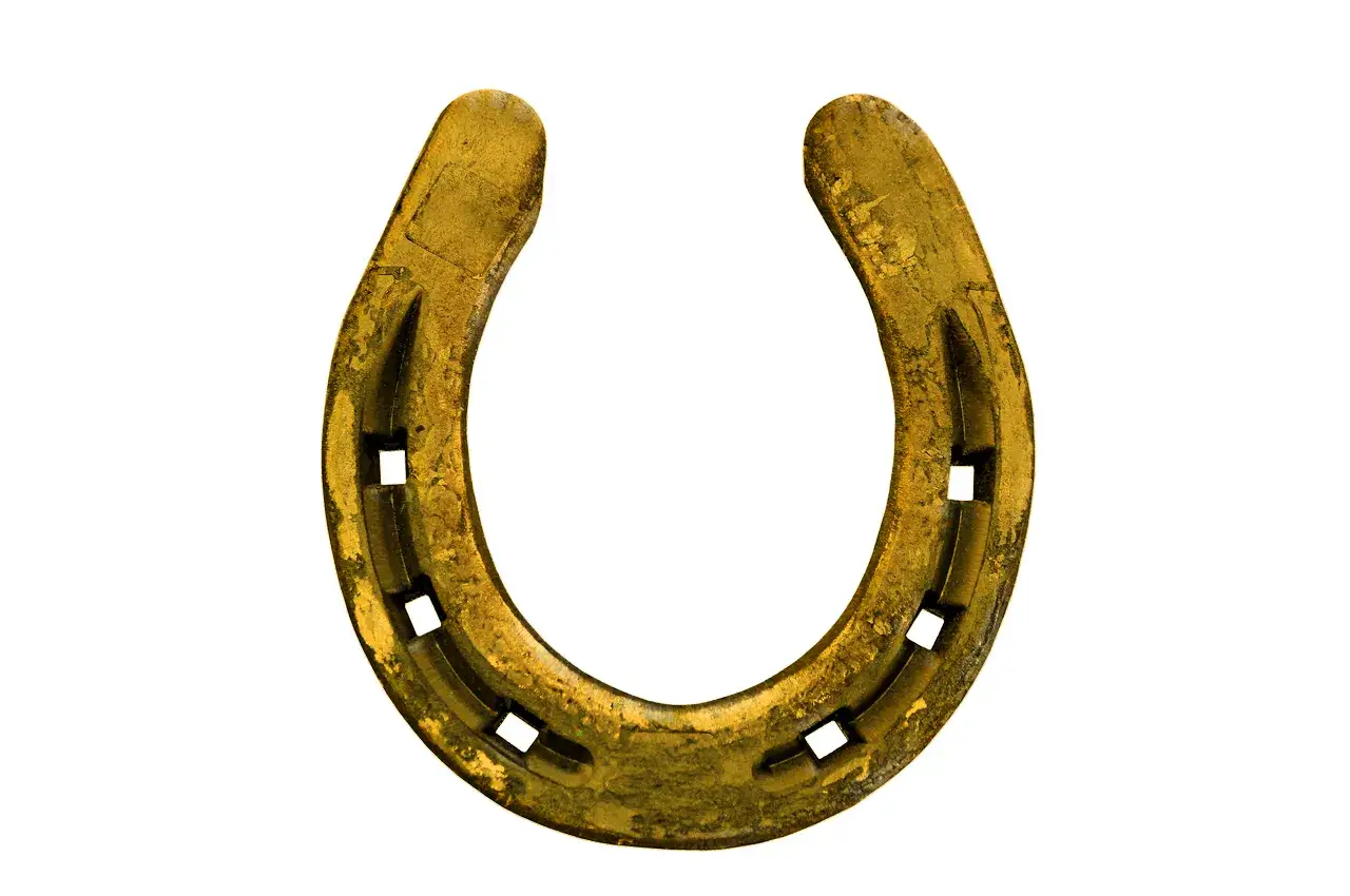 Złota podkowa, symbol szczęścia i pomyślności, często pojawia się w **mity w weselu**, przynosząc parze młodej błogosławieństwo.