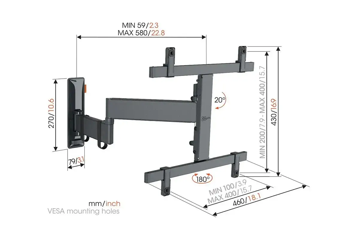 uchwyt ścienny VESA telewizor 65 cali