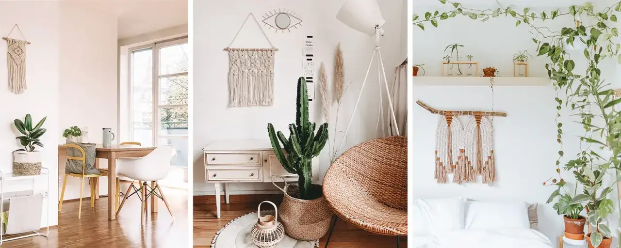 kwietnik z juty inspiracje wnętrza boho