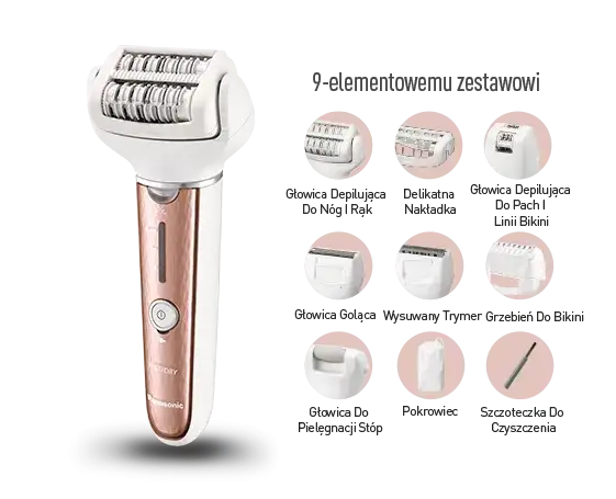 epilator z różnymi nasadkami