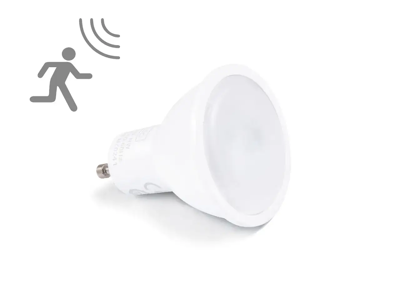 Biała żar&oacute;wka z czujnikiem ruchu, kt&oacute;ra działa pod kloszem, zapala się, gdy wykryje ruch.