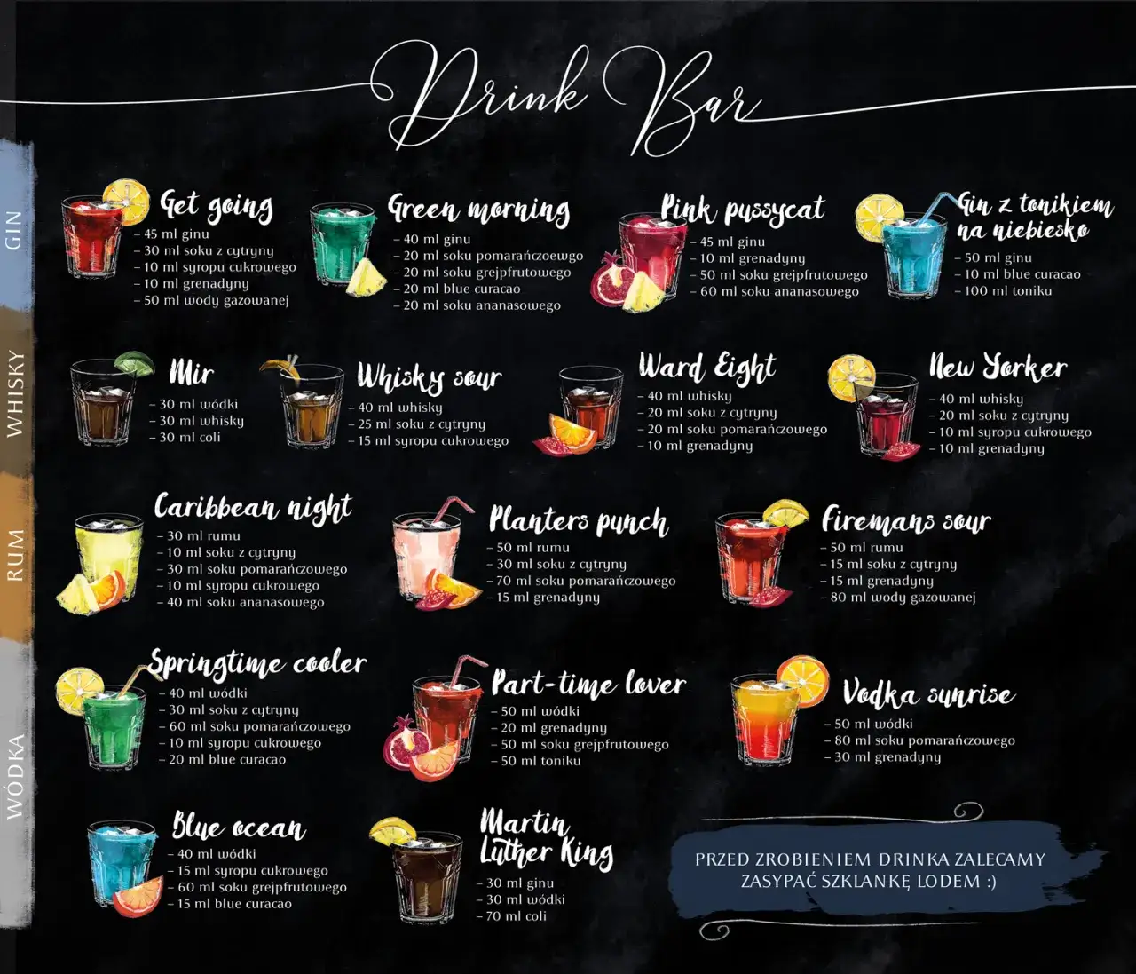 drink bar na wesele cennik