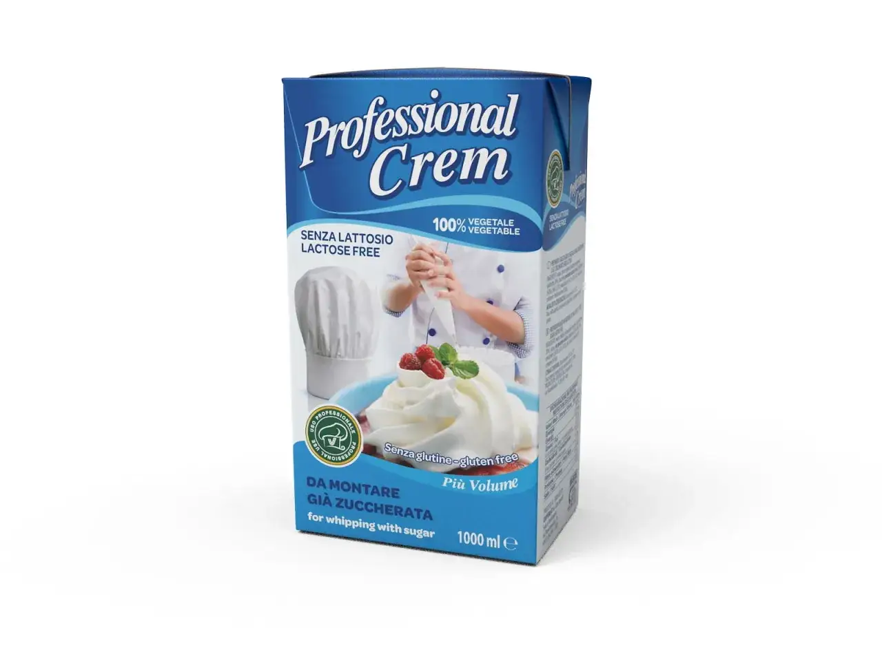 Wielofunkcyjna śmietana roślinna 31% Professional Crem, bez laktozy i glutenu, idealna do deser&oacute;w. Gdzie kupić? Sprawdź opakowanie!