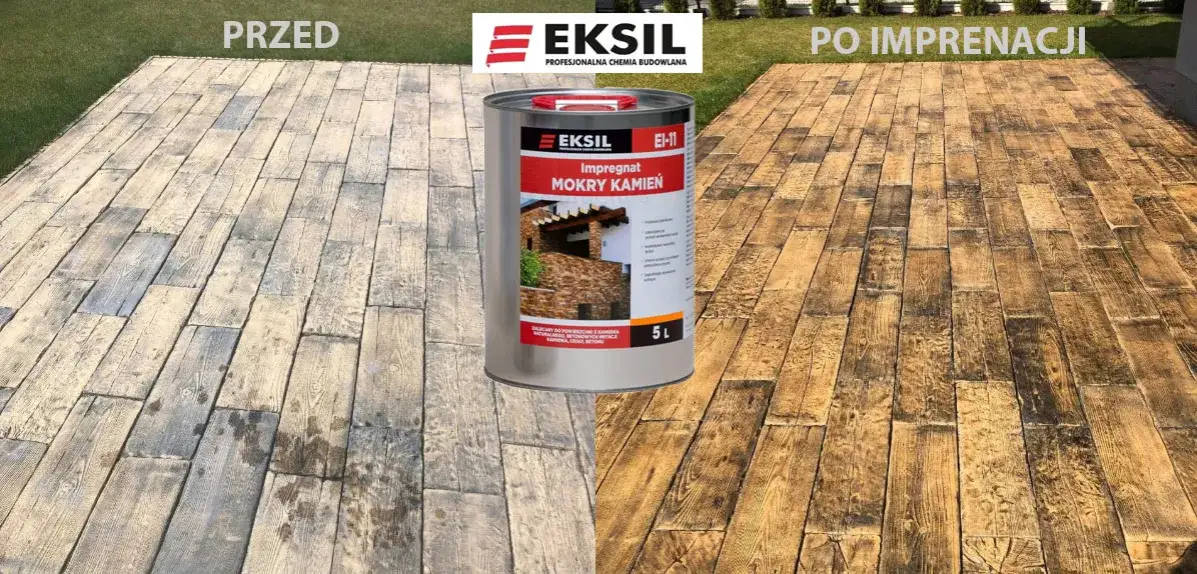 kamień gipsowy z efektem mokrego kamienia po impregnacji