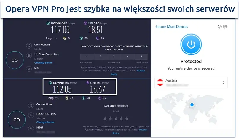 Opera VPN darmowy vs Pro por&oacute;wnanie