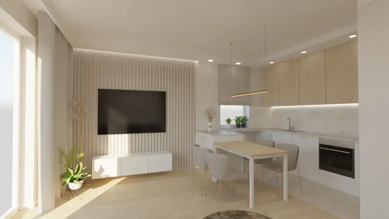 nowoczesny aneks kuchenny w aparthotelu