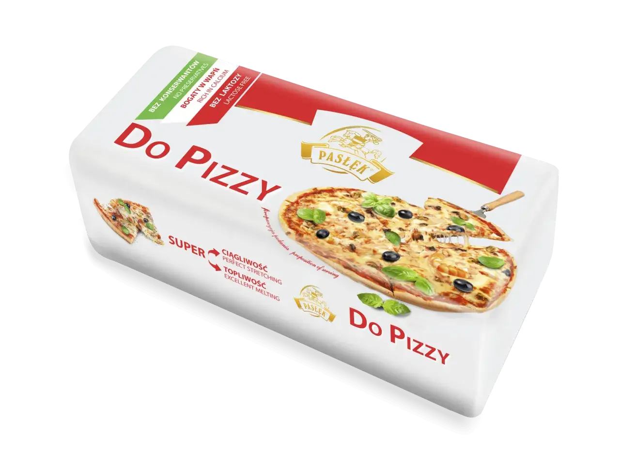 Ser Paslek Do Pizzy - idealny, ciągliwy i topliwy, bez konserwantów, bogaty w wapń, bez laktozy.