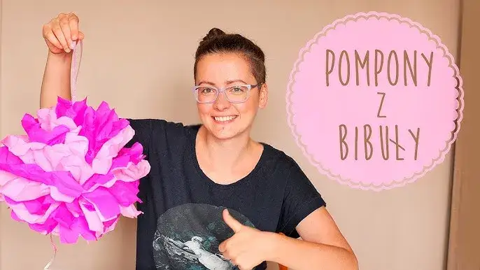 pompony z bibuły r&oacute;żne kolory i wzory