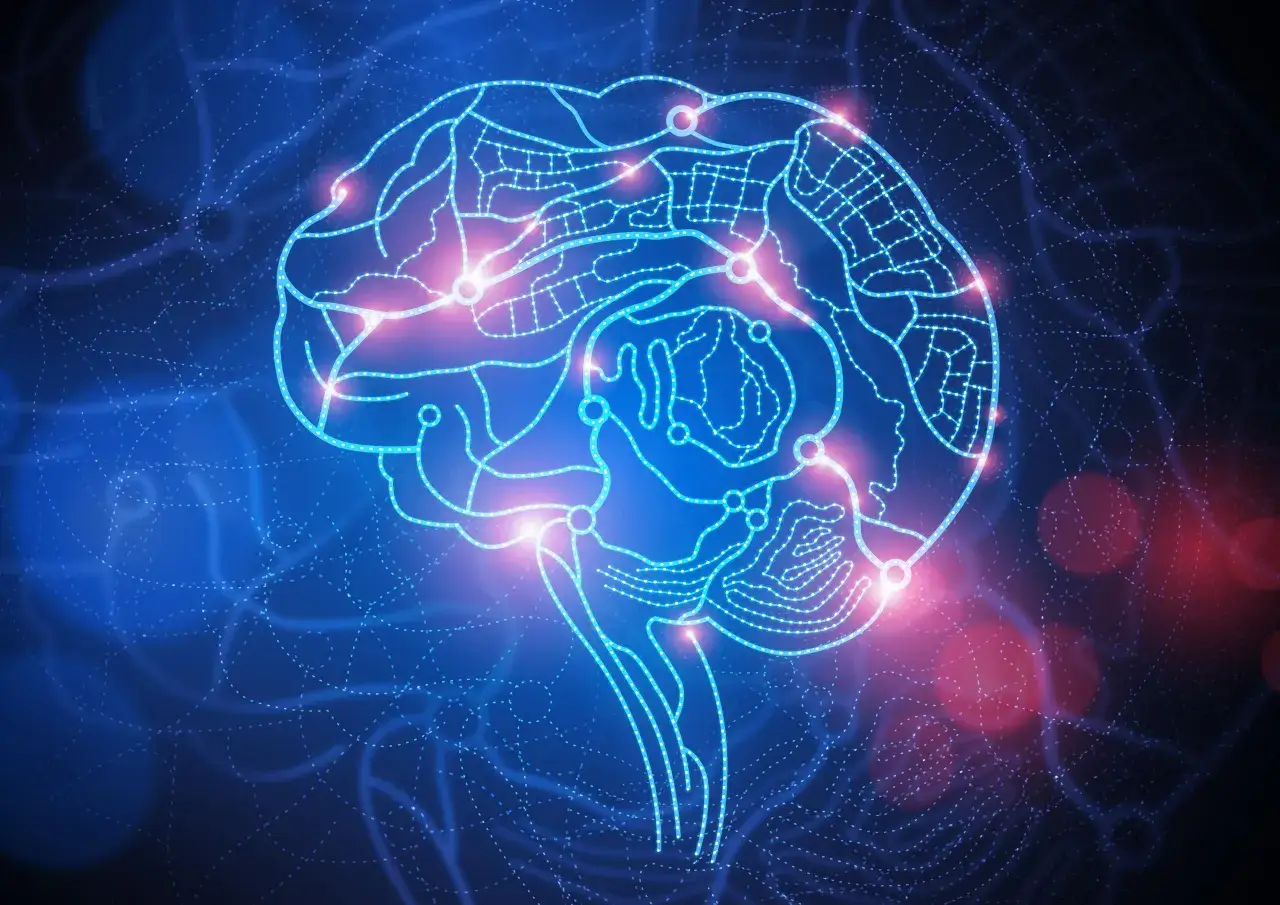 mózg dziecka, grafika neuronów