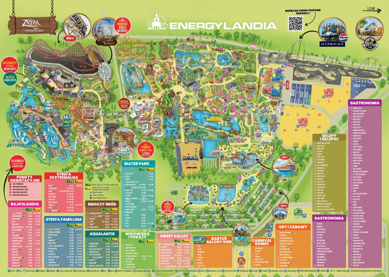 Mapa Energylandia, wejście do parku rozrywki