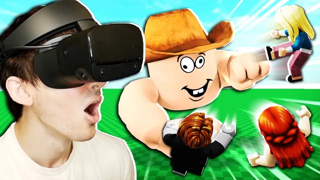 Osoba grająca w Roblox VR