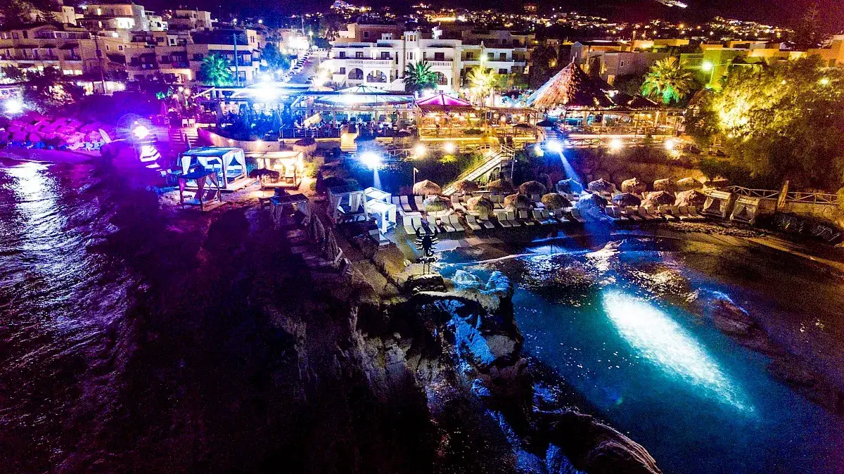Hersonissos port promenade nightlife