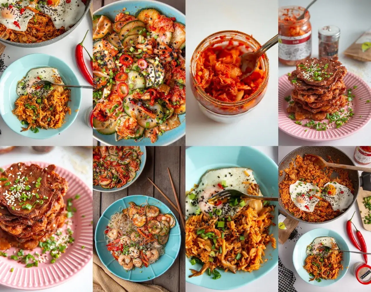 kimchi proste dania, kimchi na kanapce, kimchi z jajkiem