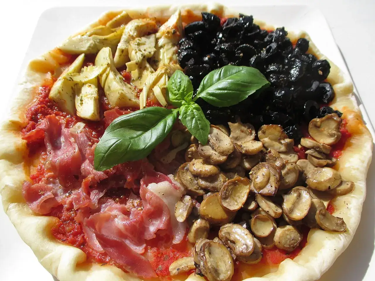 pizza 4 saisons sortie du four