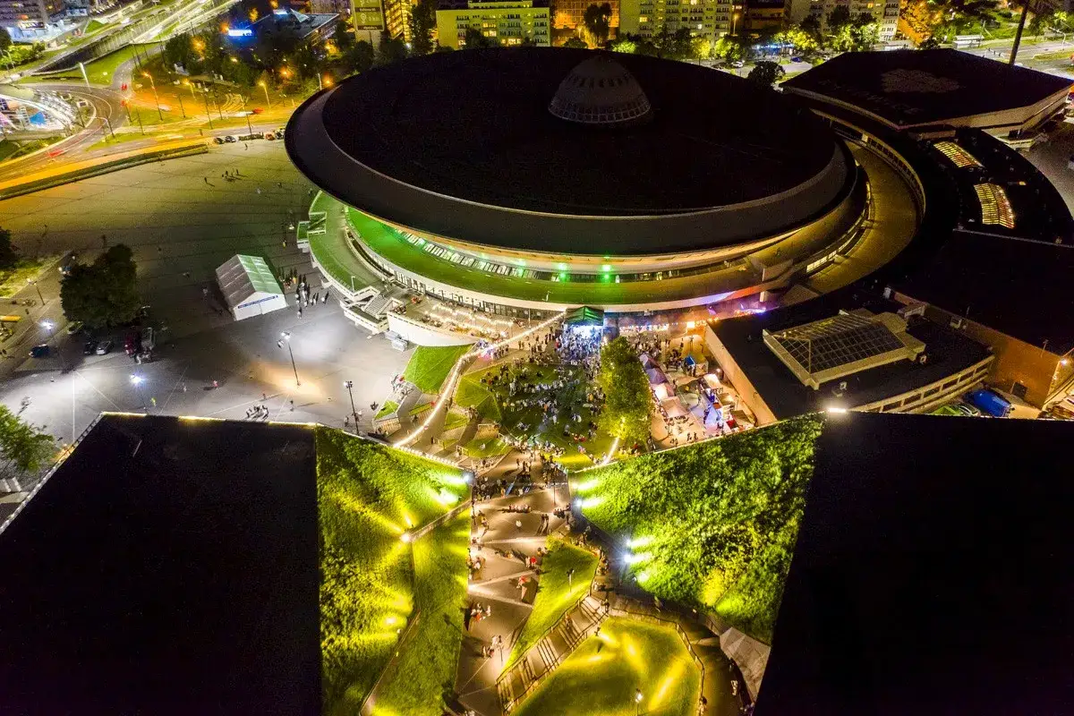 Spodek Katowice widok z lotu ptaka