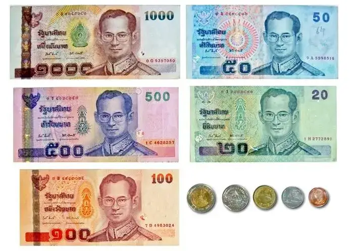 Rachunki za prąd i wodę w Tajlandii, tajskie banknoty