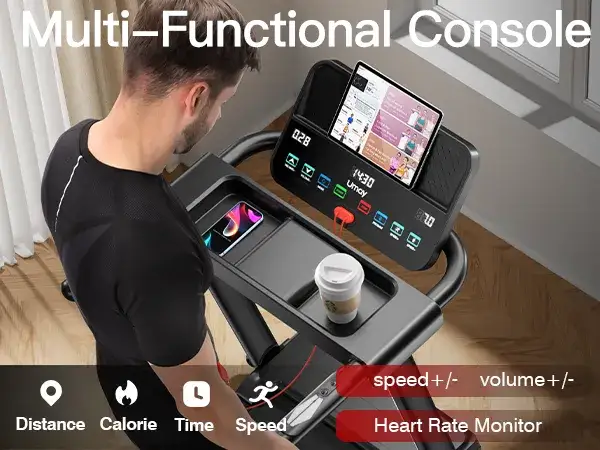 Panel sterowania bieżni z wyświetlaczem tętna i prędkości