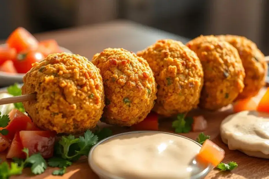 r&oacute;żne rodzaje kebab&oacute;w wegetariańskich (falafel, halloumi, seitan)