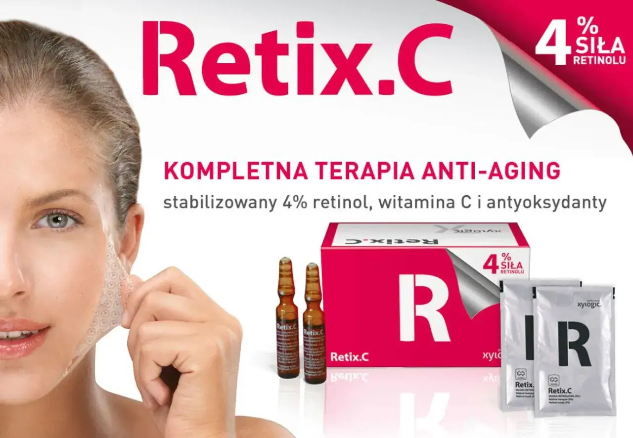 Retix.C: kompleksowa terapia anti-aging ze stabilizowanym 4% retinolem i witaminą C. Sk&oacute;ra odzyskuje młodość.
