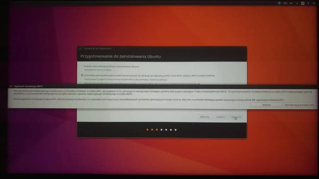 Błędy instalacji Ubuntu