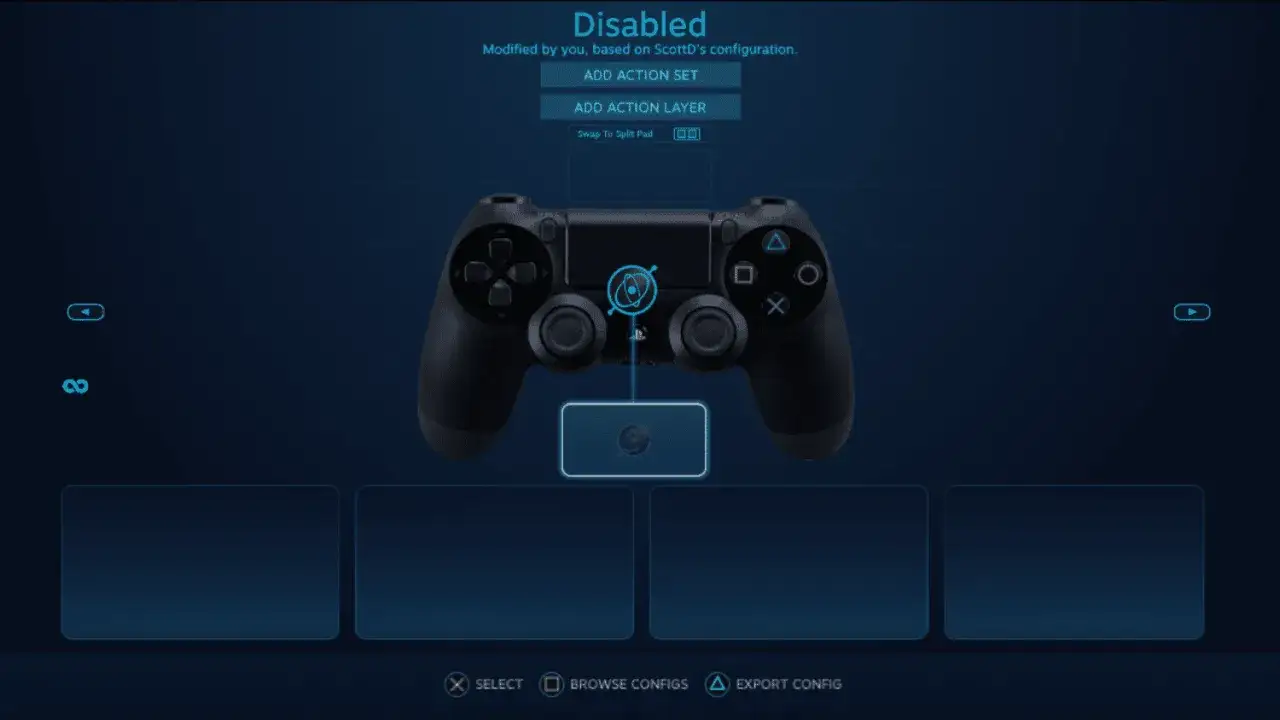 Steam ustawienia kontrolera PS4