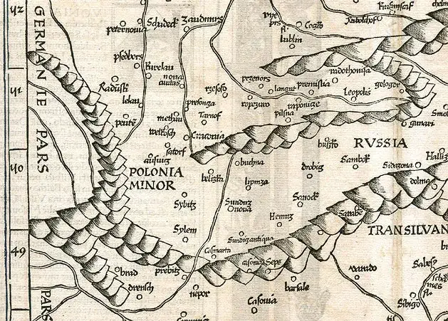 historyczna mapa Polski i Węgier średniowiecze