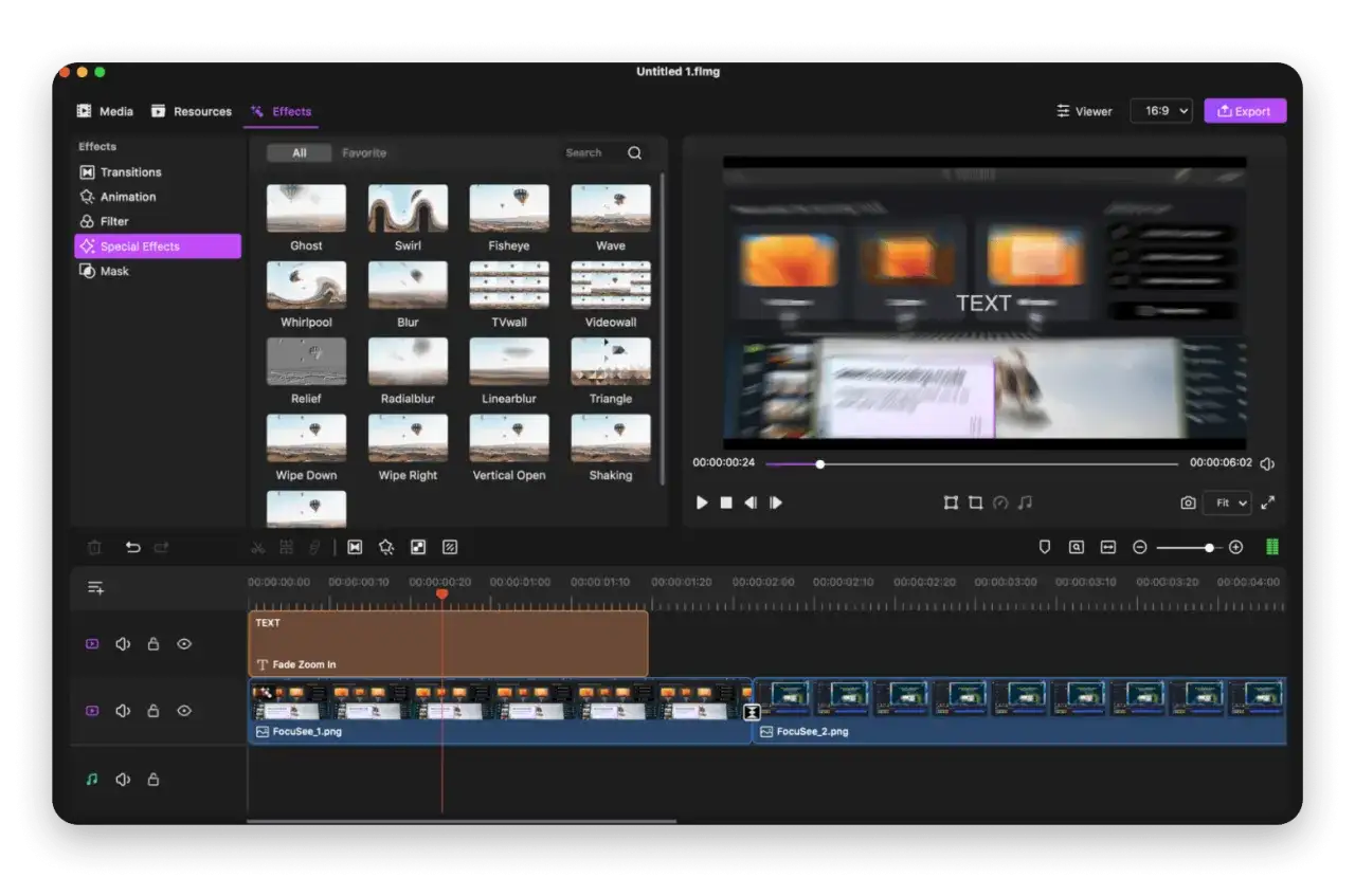 Program do montowania film&oacute;w z efektami specjalnymi, takimi jak 