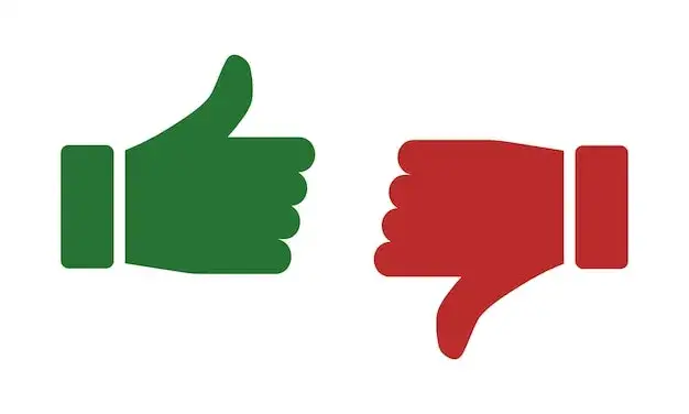 ikona kciuk w g&oacute;rę i kciuk w d&oacute;ł symbolizujące ocenę kredytową