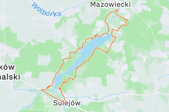 mapa trasy rowerowej zalew sulejowski gpx