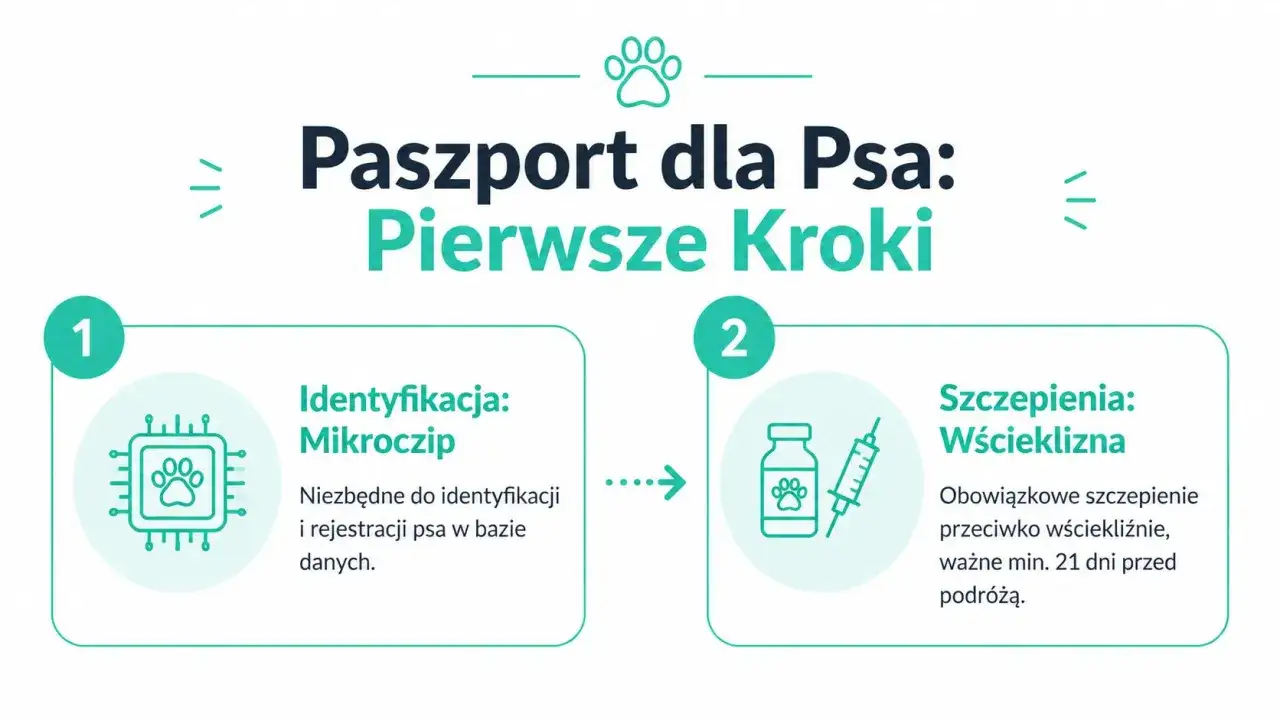 Paszport dla psa: identyfikacja mikroczipem i szczepienie przeciwko wściekliźnie to pierwsze kroki do podr&oacute;ży.