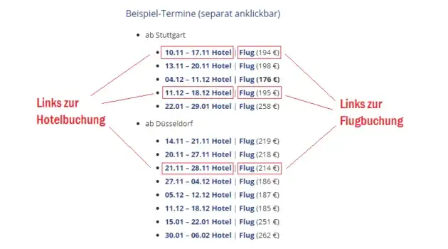 Flug und Hotel Buchungsprozess