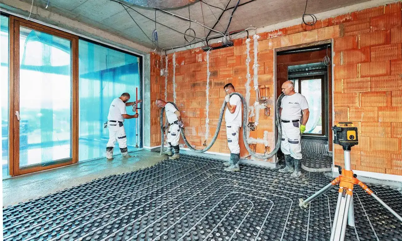 ogrzewanie podłogowe pokryte wylewką anhydrytową