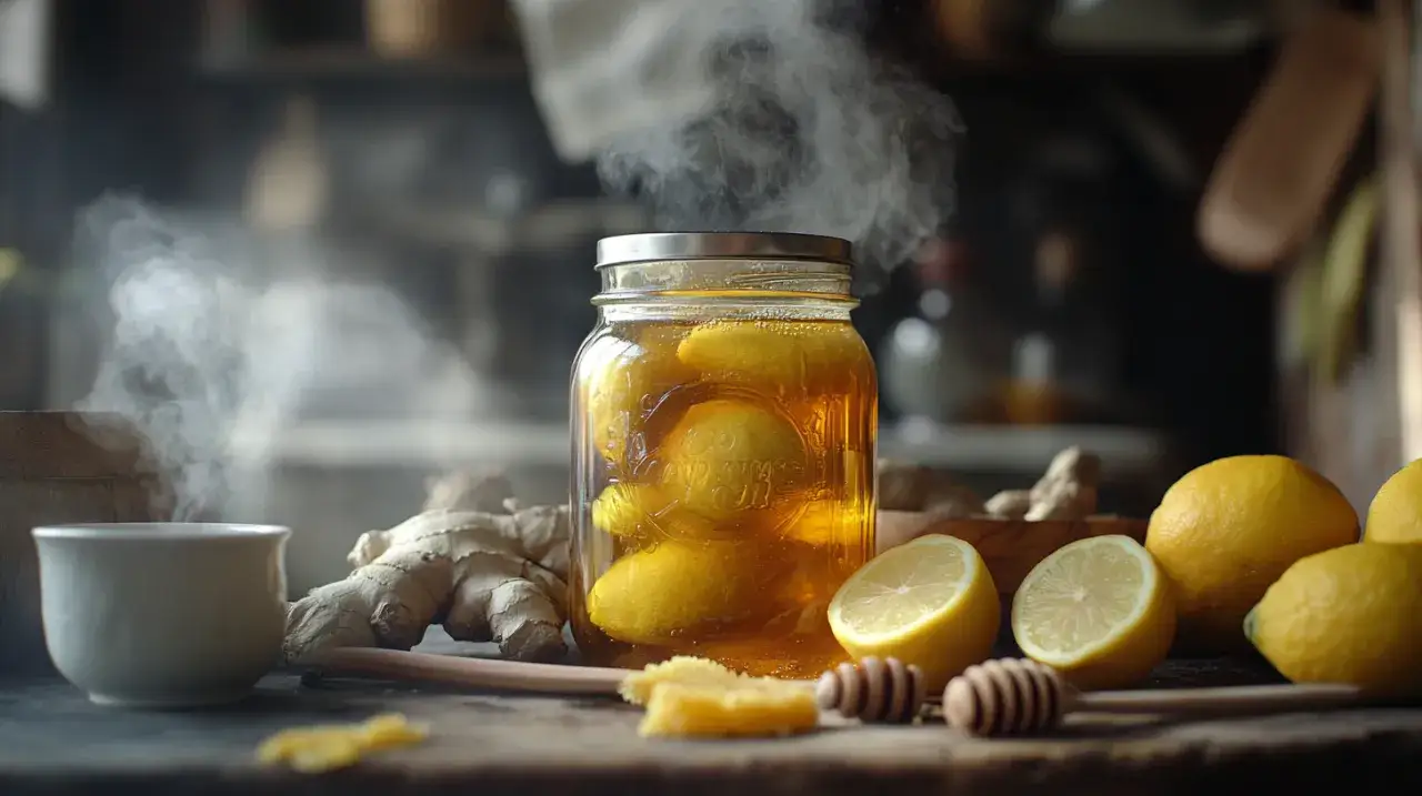 Zdjęcie Syrop z cytryny, imbiru i miodu do herbaty: Jak go zrobić? Rady