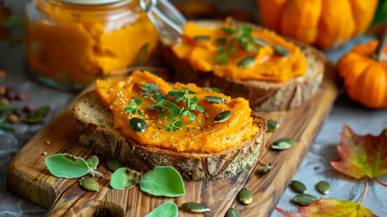 Zdjęcie Kremowa pasta z pieczonej dyni: idealna do pieczywa - jesienny przysmak