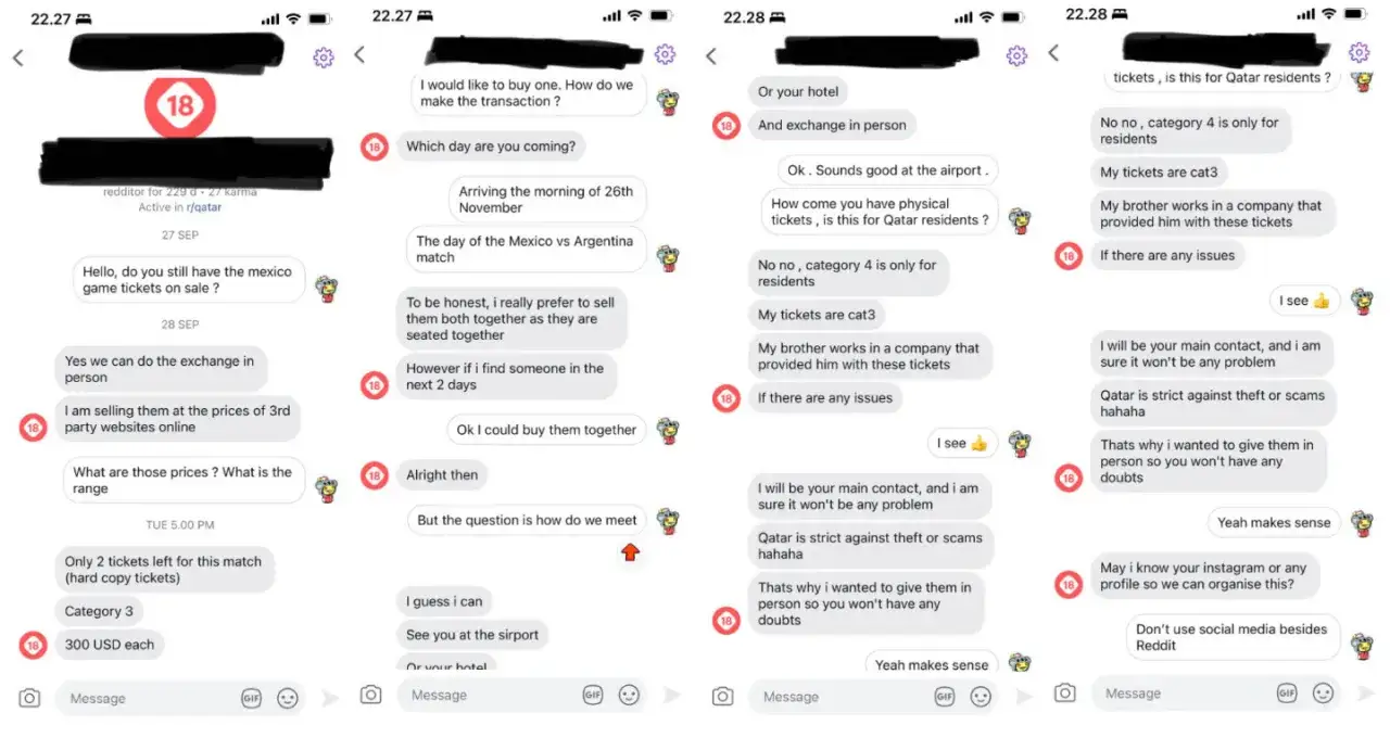 Ostrzeżenie przed oszustwami bilety Mundial