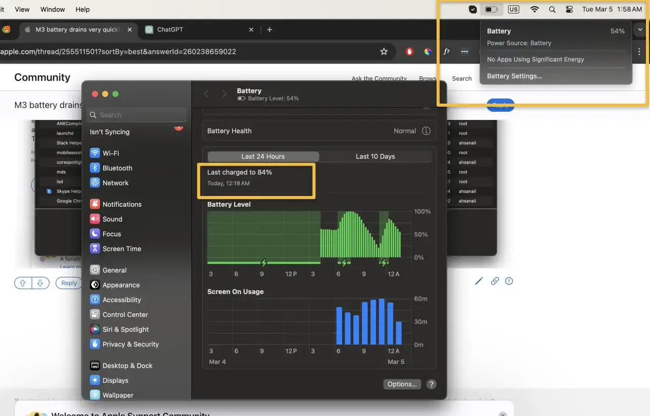 MacBook Air battery drain factors