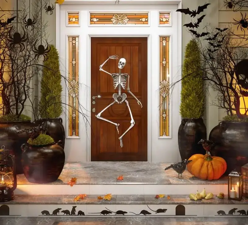 Halloween dekoracje na drzwi wejściowe