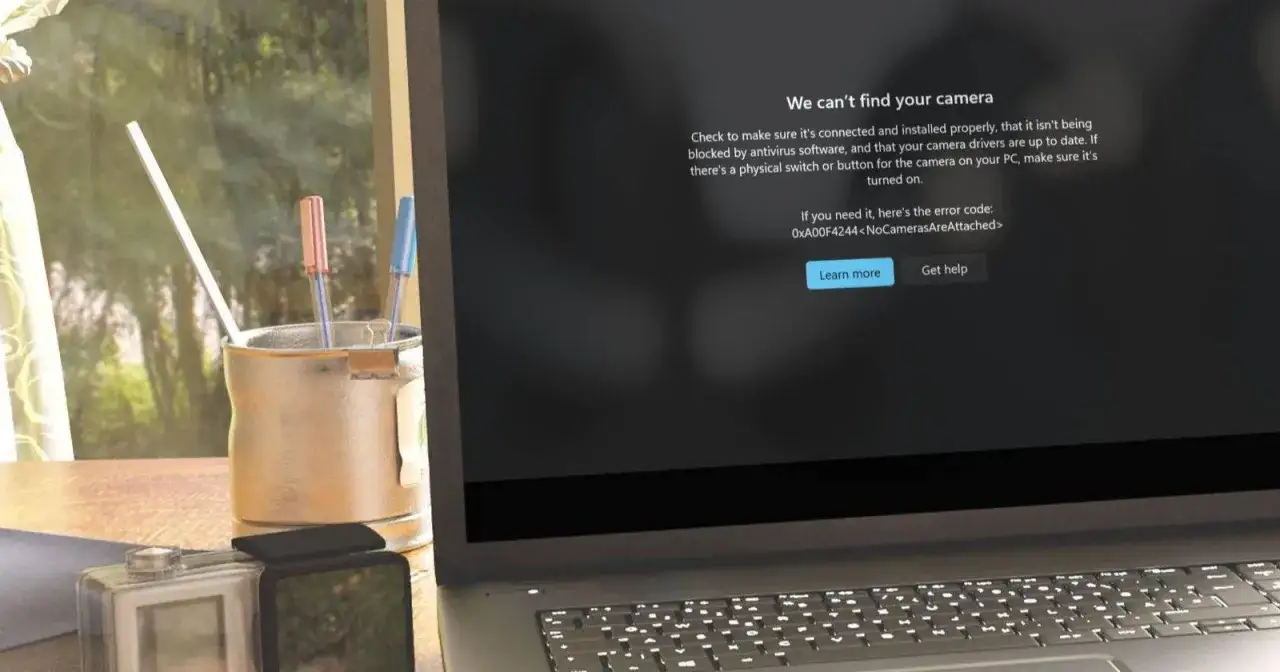 Komunikat błędu na laptopie: 