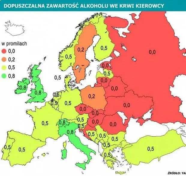 polskie prawo limity alkoholu jazda samochodem