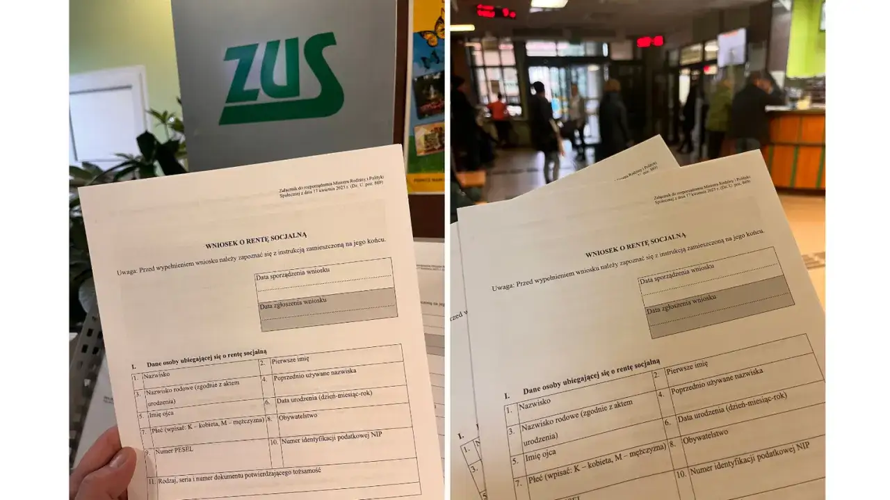 Wniosek o rentę socjalną, kluczowy dla ustalenia, ile wynosi renta dla osoby niepełnosprawnej od urodzenia. Dokument w ZUS.