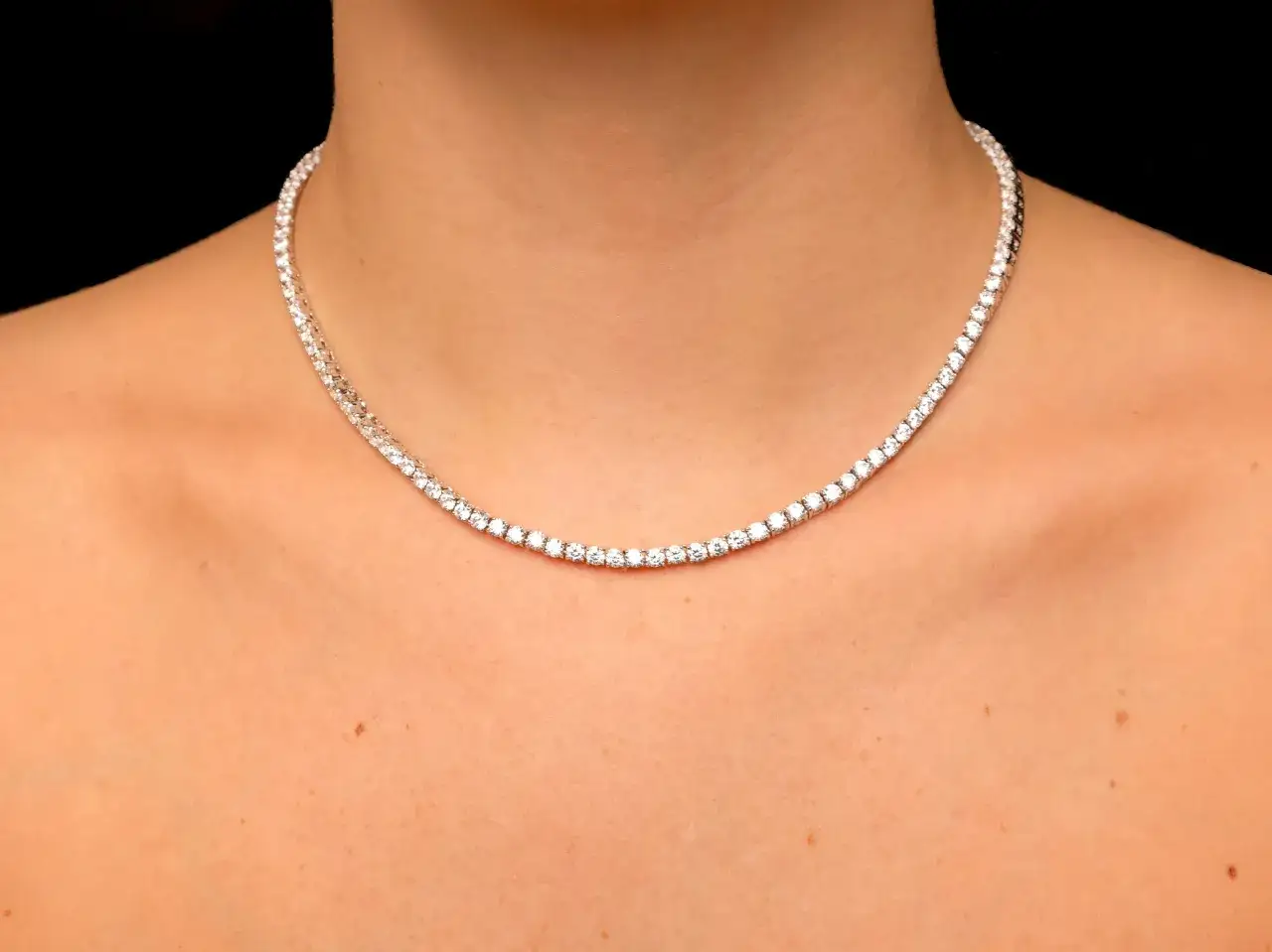 Tenniskette 925 Silber funkelnd
